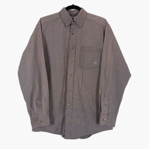 Ariat Pro Series Western Shirt Mens M Plaid Button Down Vented Work Cowboy